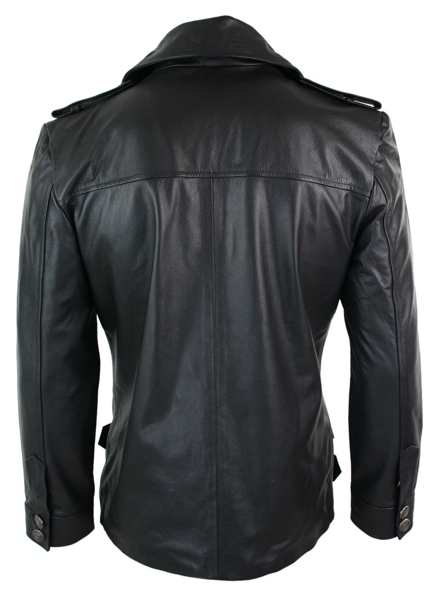 German Sailors Double Breasted Leather Coat
