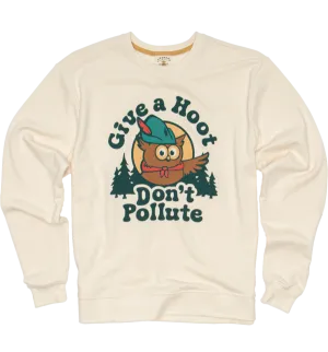 GIVE A HOOT DON'T POLLUTE CREWNECK SWEATSHIRT