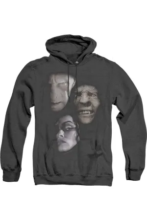 Harry Potter Villian Heads Adult Heather Hoodie / Hooded Sweatshirt