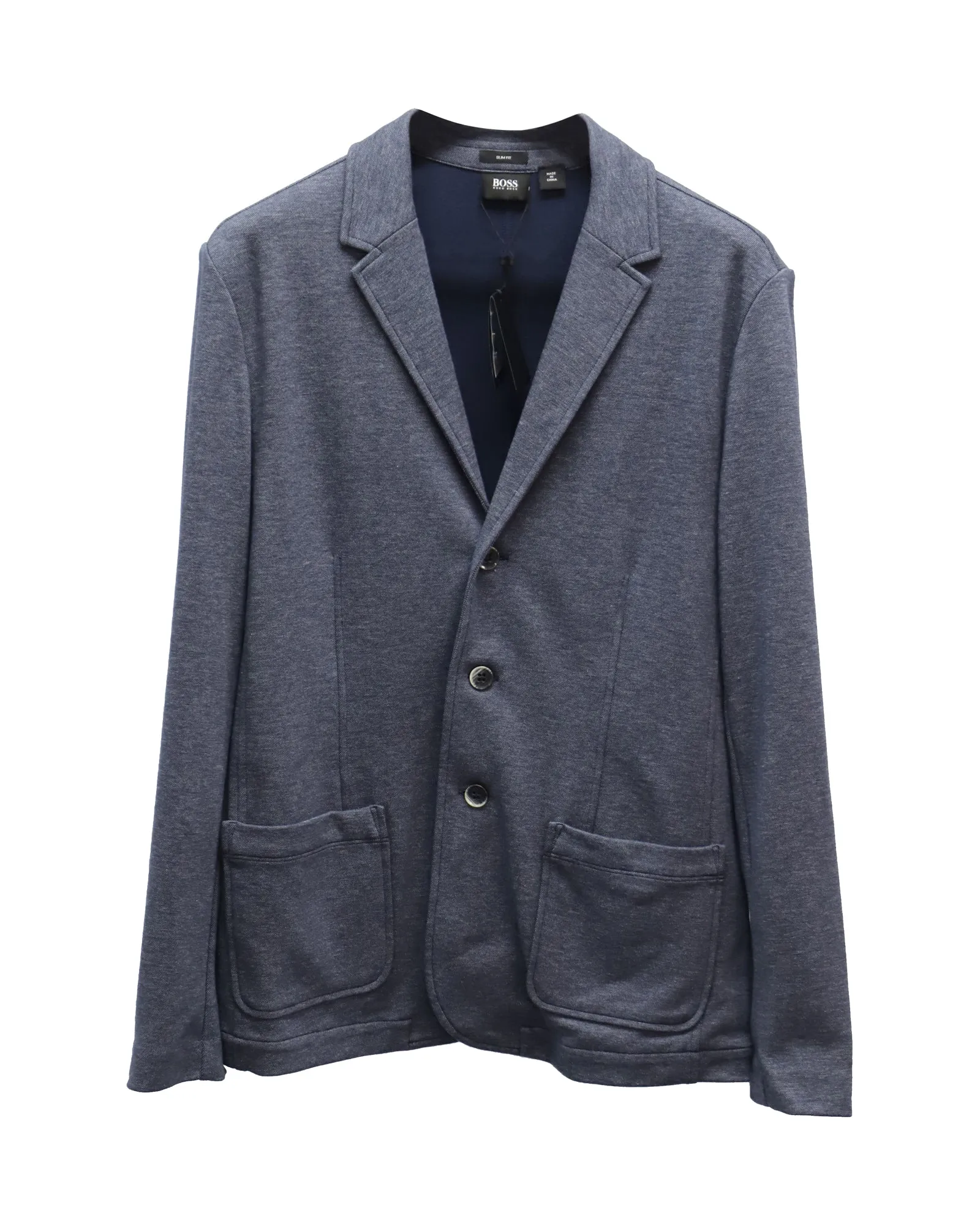 Hugo Boss Slim Fit Tailored Blazer in Blue Cotton