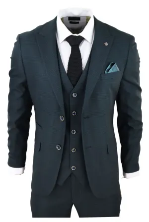Jasper Olive Green 3 Piece Suit Check