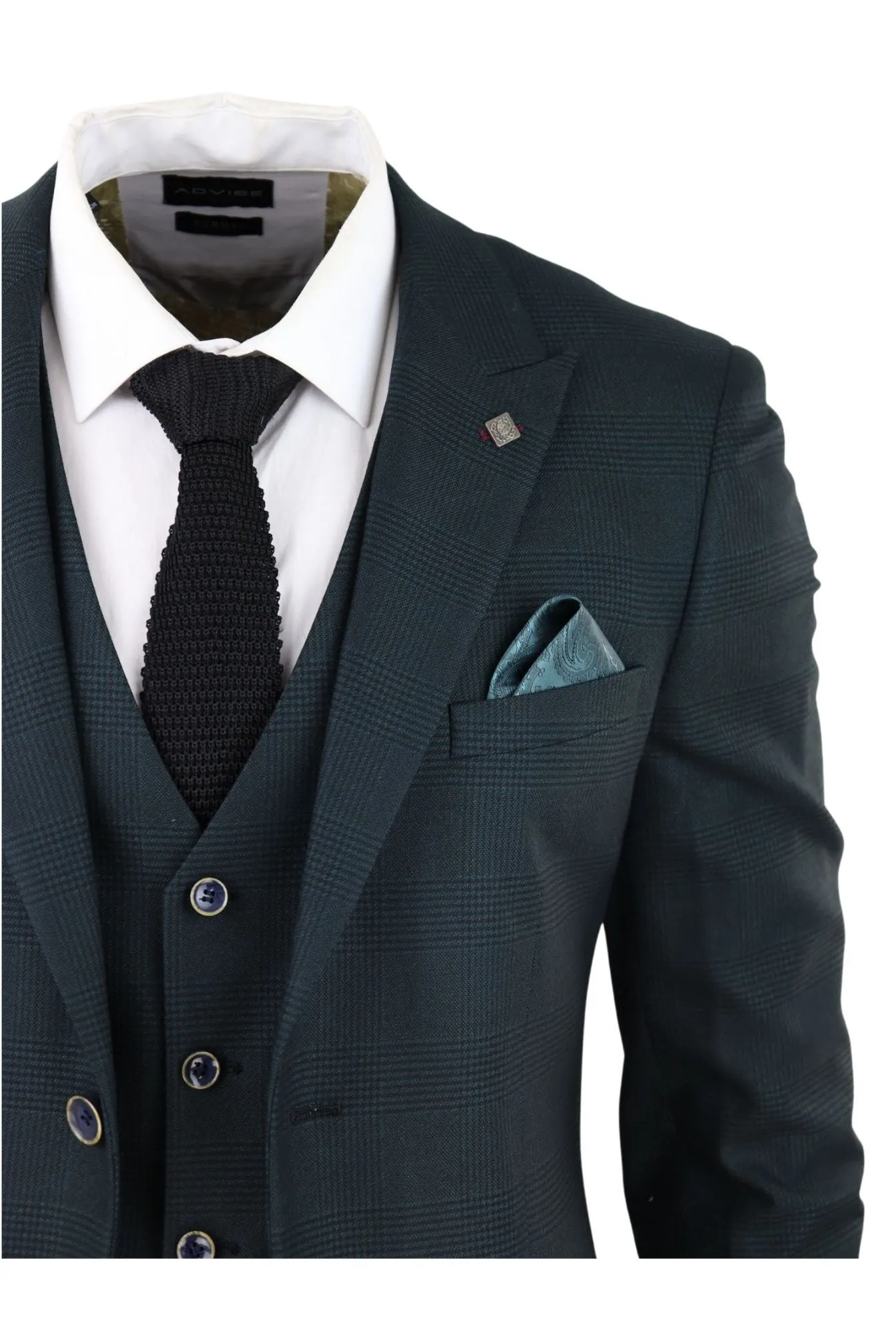 Jasper Olive Green 3 Piece Suit Check