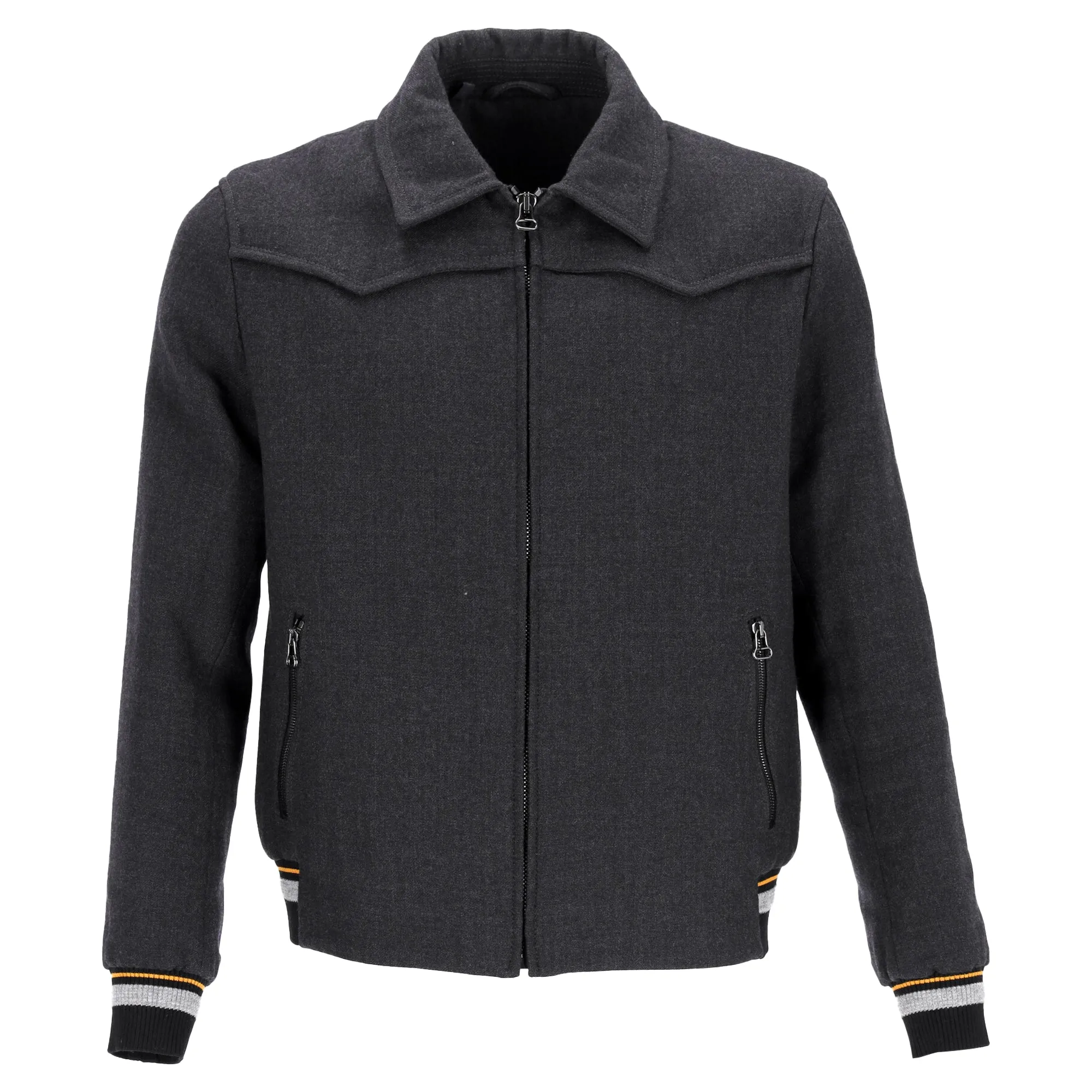 Lanvin Zipped Bomber Jacket in Grey Wool