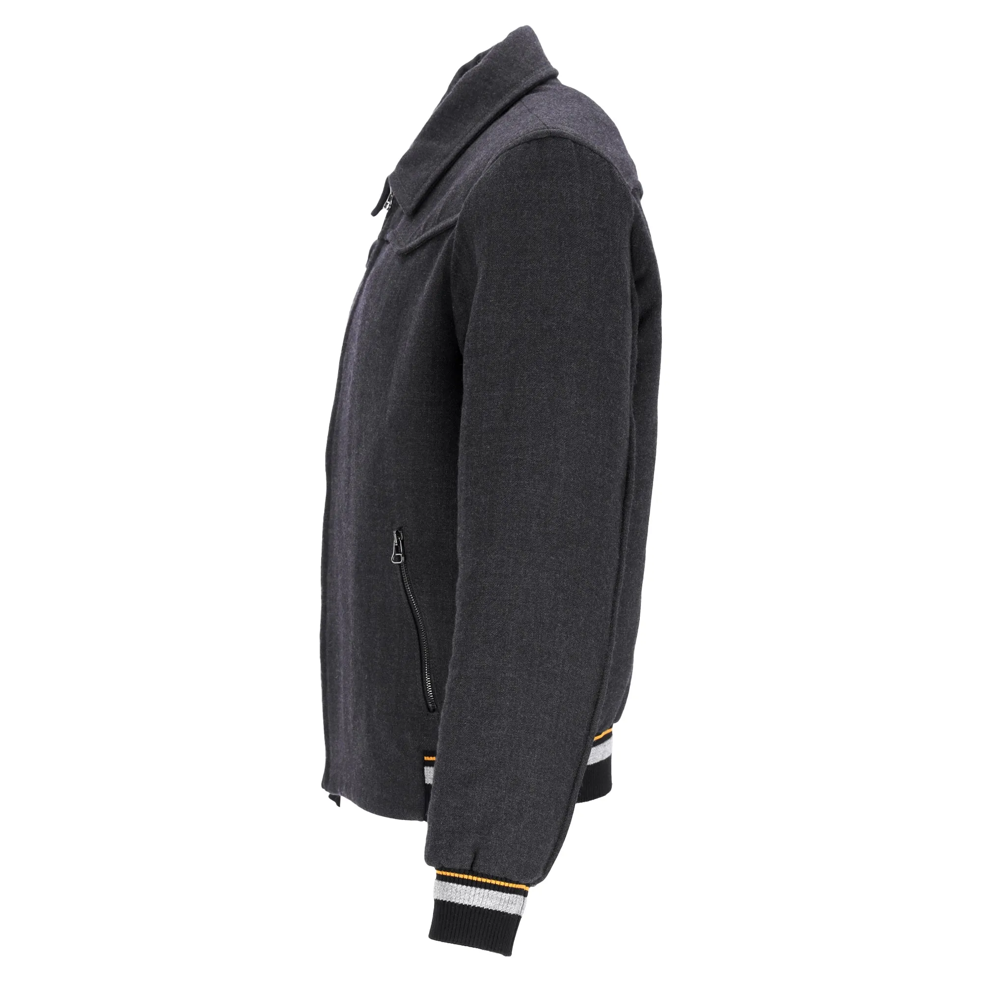 Lanvin Zipped Bomber Jacket in Grey Wool