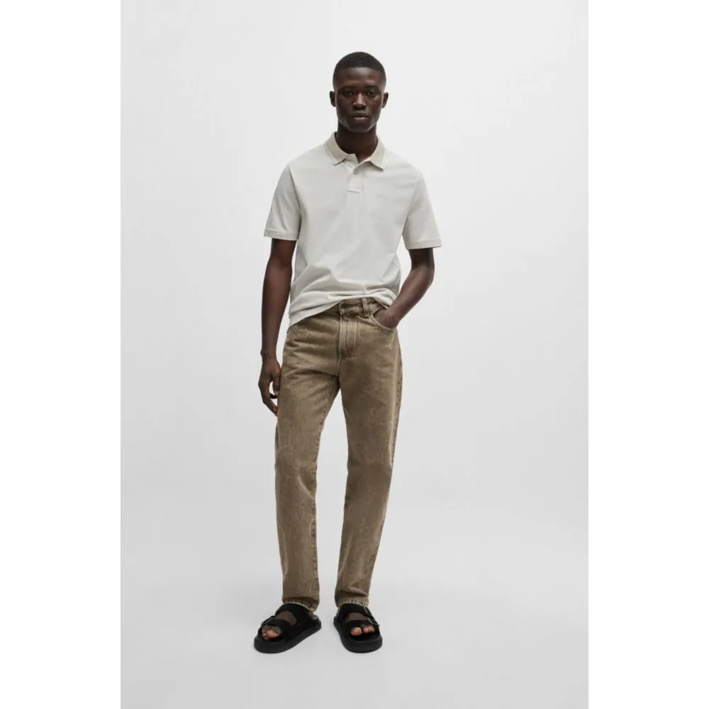 Logo-print polo shirt in Oxford-piqu cotton