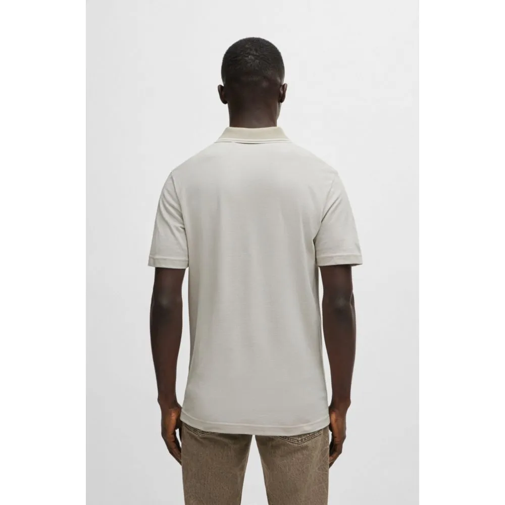 Logo-print polo shirt in Oxford-piqu cotton
