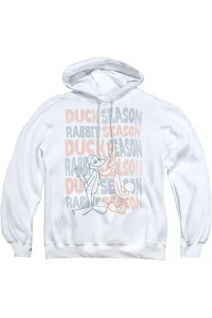 Looney Tunes Duck Season Rabbit Season Adult Pull Over Hoodie / Hooded Sweatshirt