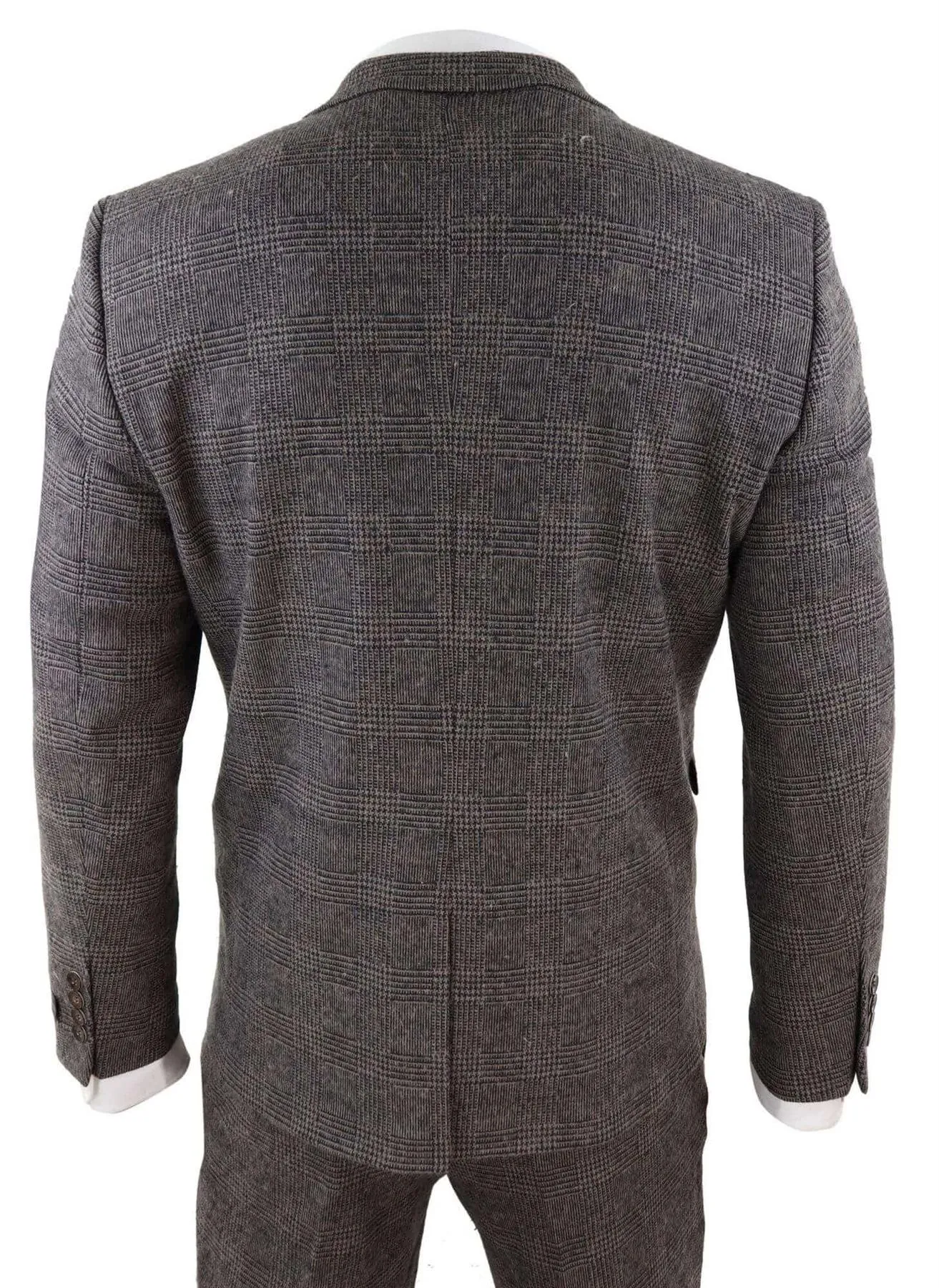 Men's 3 Piece Brown Herringbone Tweed Suit