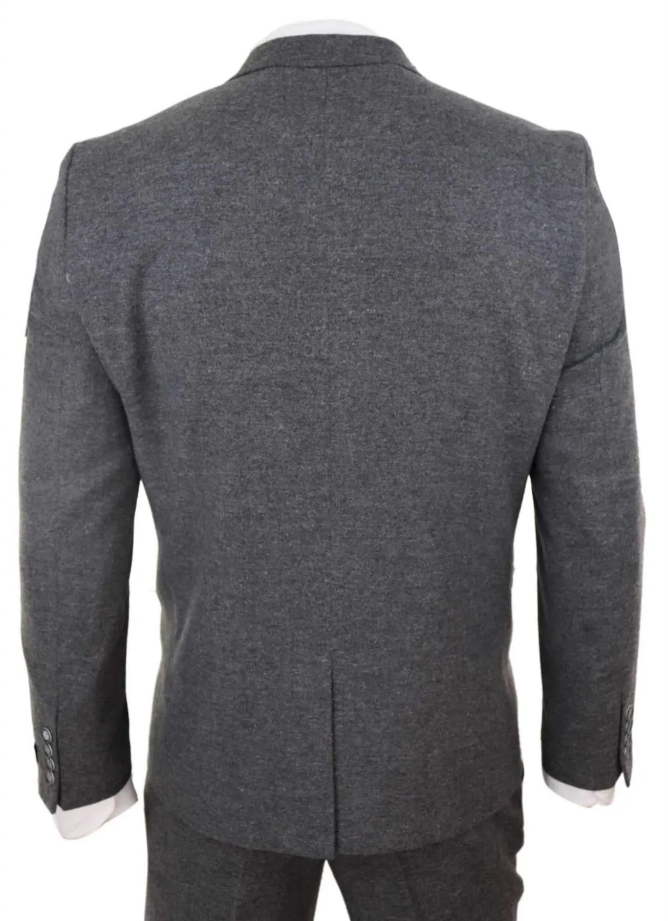 Mens 3 Piece Grey Wool Tweed Vintage Retro Suit