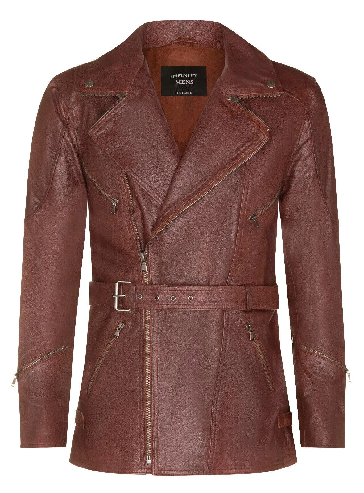 Mens Cross Zip CE Armour Biker Jacket - Budapest