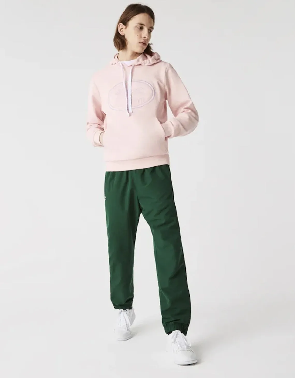 Men's Hooded Embroidered Logo Pique Fleece Sweatshirt Light Pink Patagonia Clothing