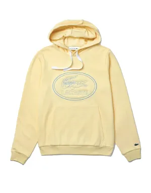 Men's Hooded Embroidered Logo Pique Fleece Sweatshirt Yellow Patagonia Clothing