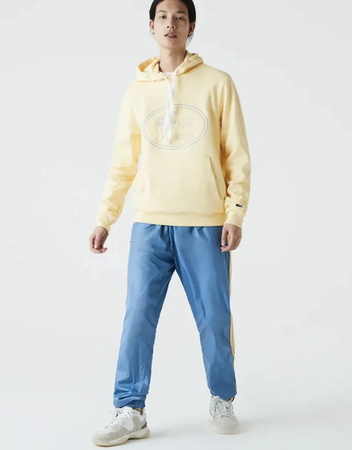 Men's Hooded Embroidered Logo Pique Fleece Sweatshirt Yellow Patagonia Clothing