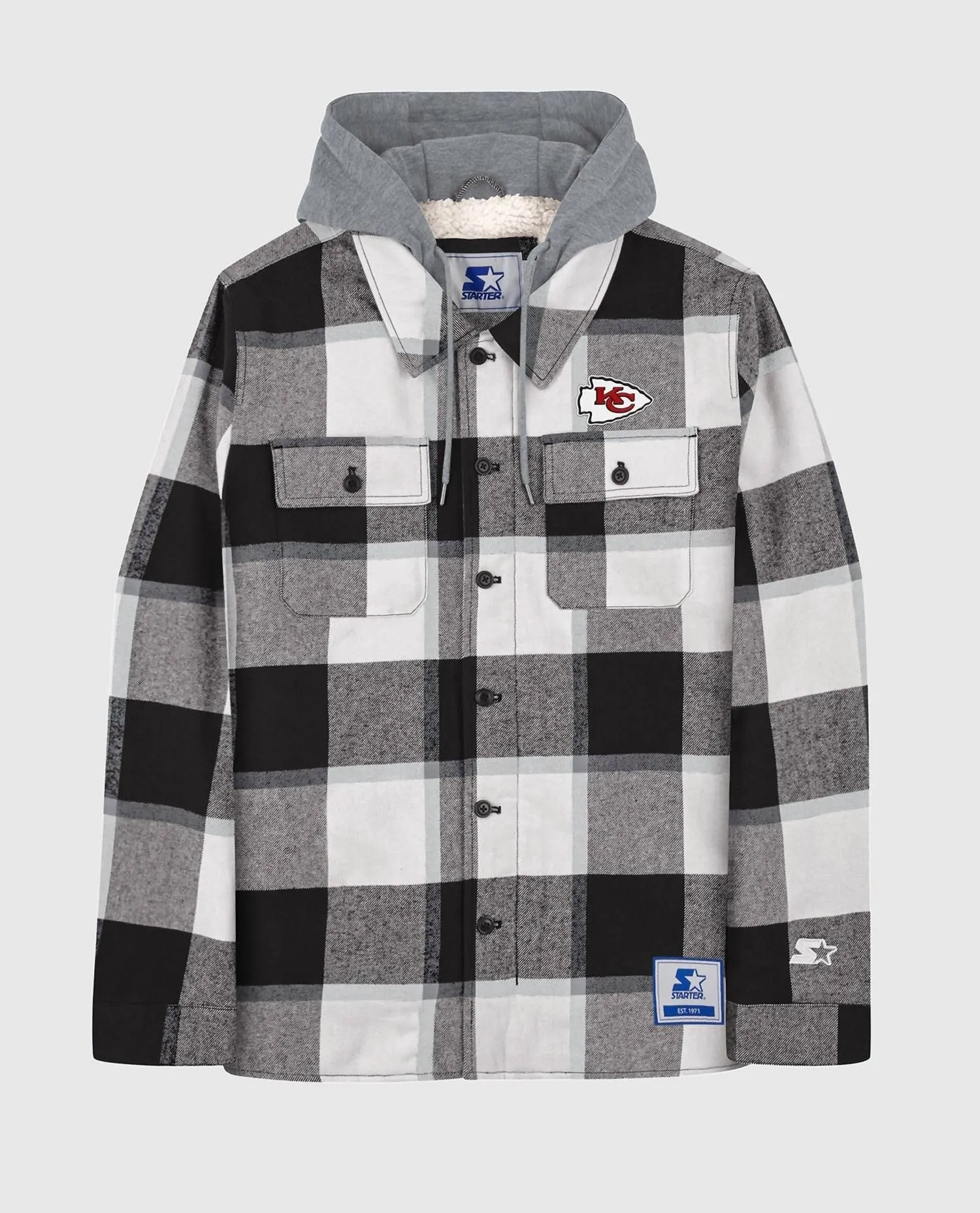 Men's Kansas City Chiefs The Big Joe Sherpa Lined Plaid Jacket In Black