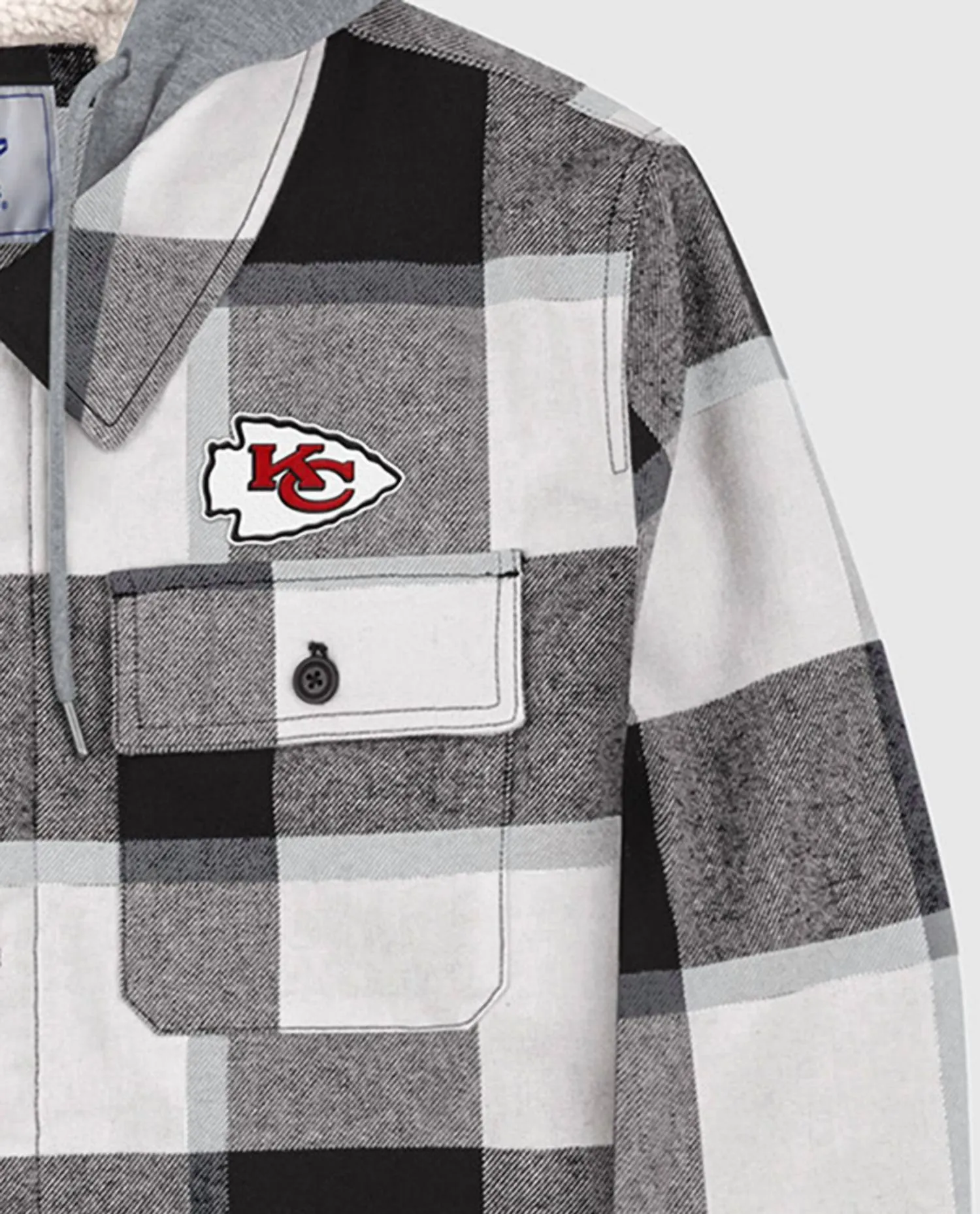 Men's Kansas City Chiefs The Big Joe Sherpa Lined Plaid Jacket In Black