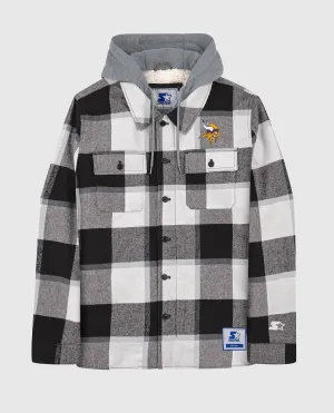 Men's Minnesota Vikings The Big Joe Sherpa Lined Plaid Jacket In Black