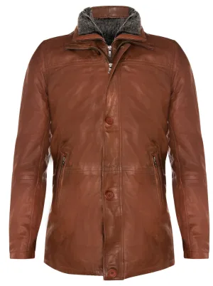 Mens Removable Collar Mid Length Warm Jacket