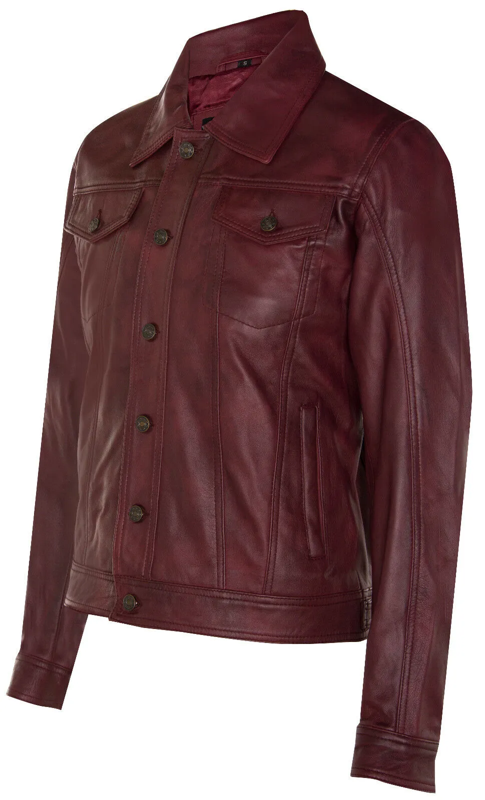 Men's Retro Leather Trucker Jacket-Constantine