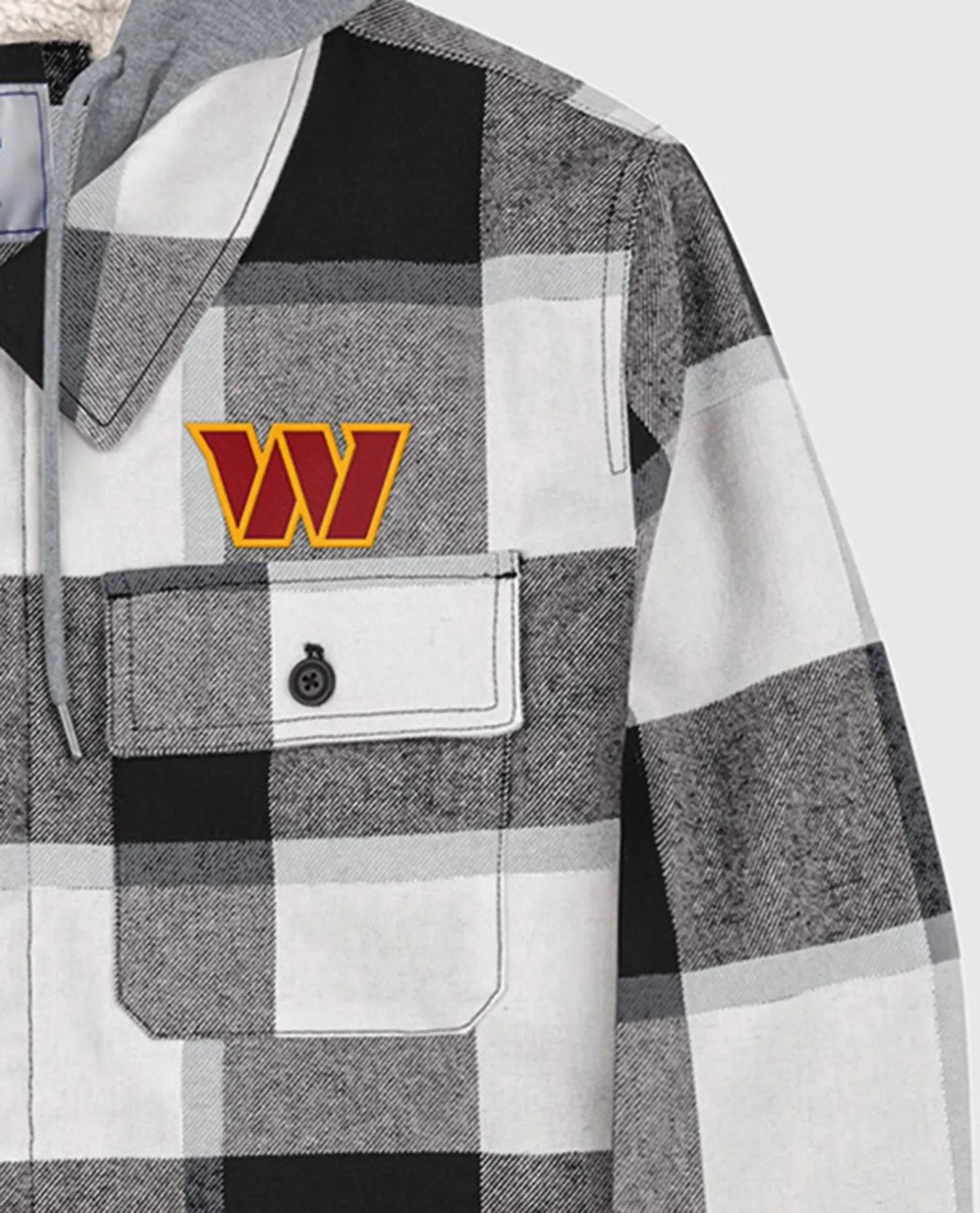 Men's Washington Commanders The Big Joe Sherpa Lined Plaid Jacket In Black