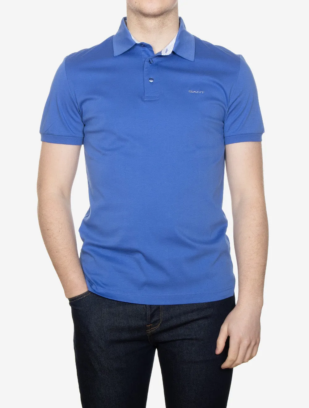Mercerized Cotton Short Sleeve Polo Rich Blue