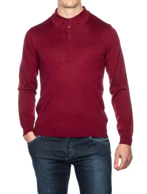 Merino Wool Polo Red
