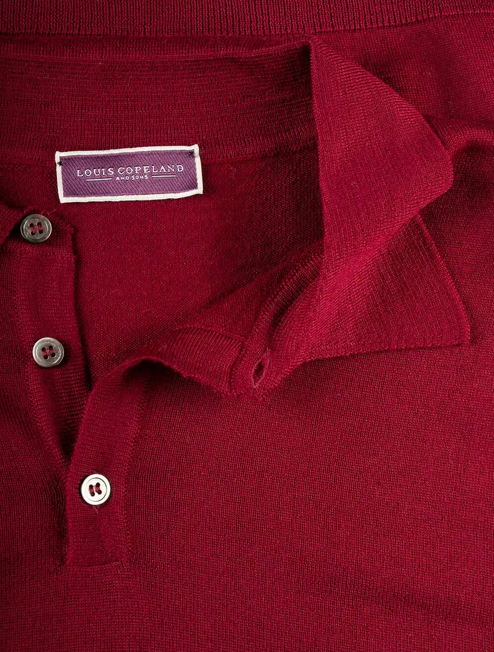 Merino Wool Polo Red