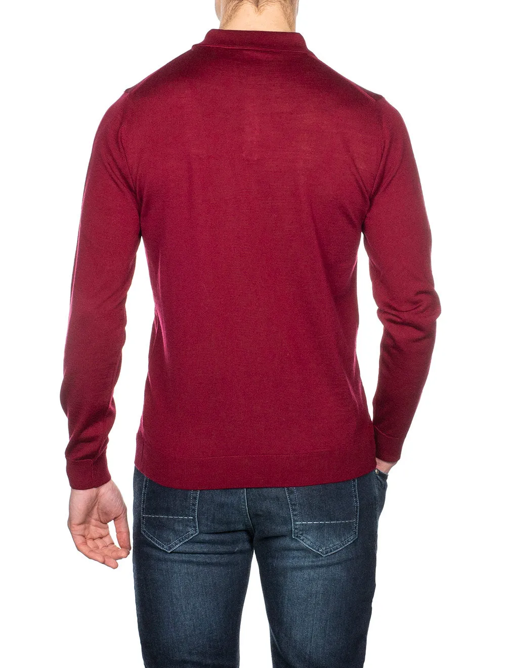 Merino Wool Polo Red
