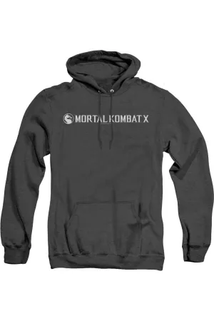 Mortal Kombat X Horizontal Logo Adult Heather Hoodie / Hooded Sweatshirt