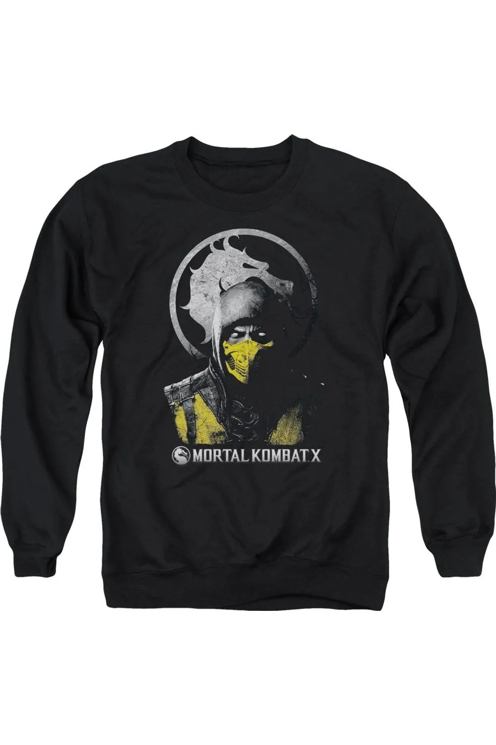 Mortal Kombat X Scorpion Bust Adult Crewneck Sweatshirt