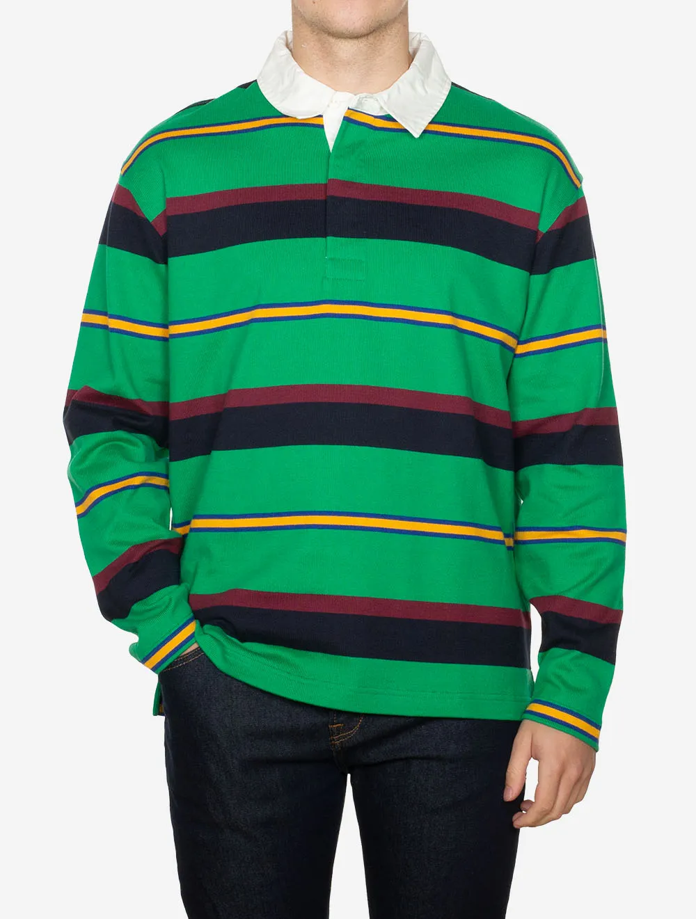 Multi Stripe Heavy Rugger Green Peas