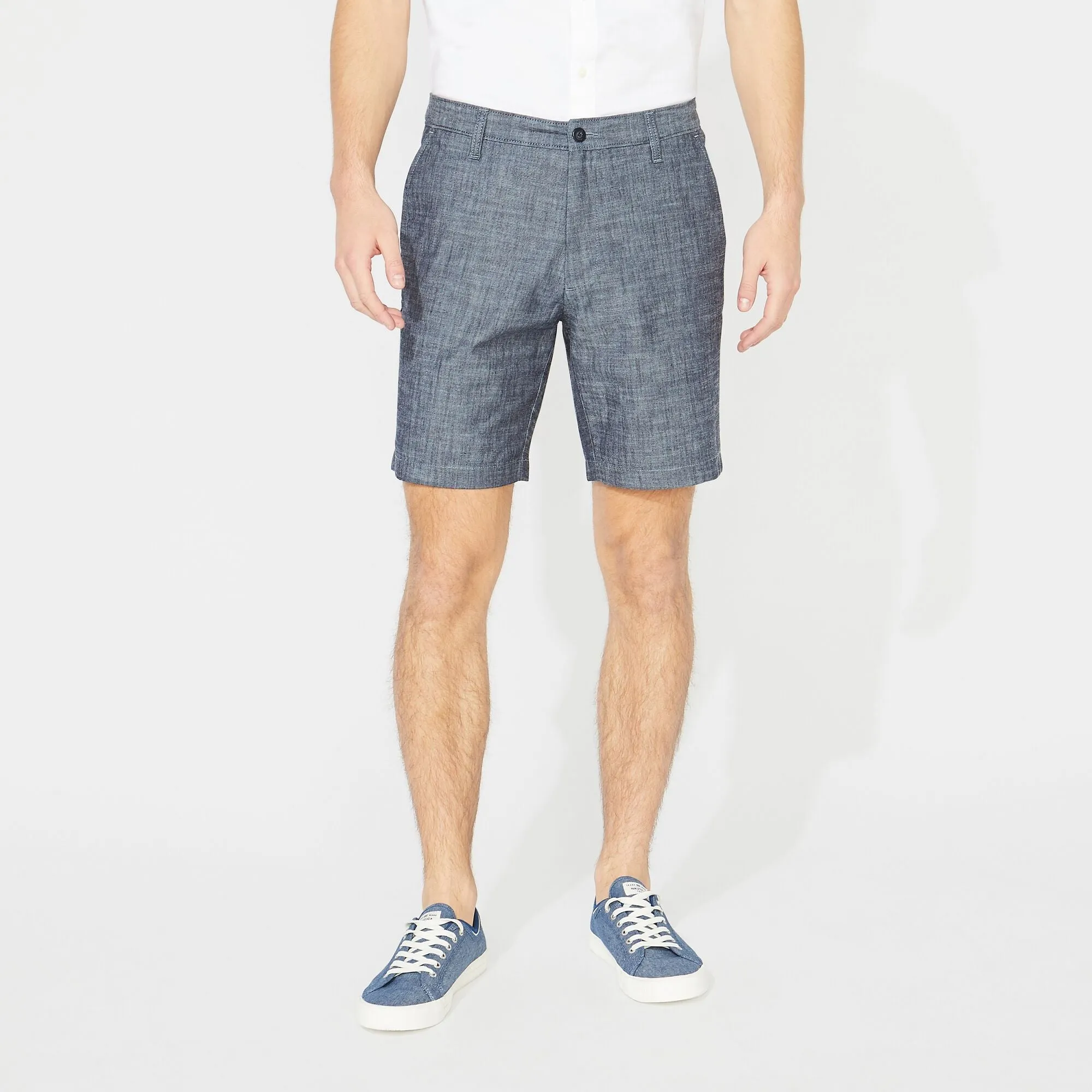 Nautica Men's Big & Tall 8.5" Chambray Deck Short Sinker Blue Denim Wash Nautica
