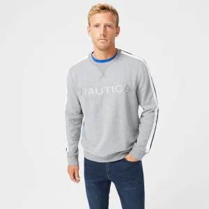Nautica Men's Big & Tall Logo Fleece Sweatshirt Stone Grey Heather Nautica