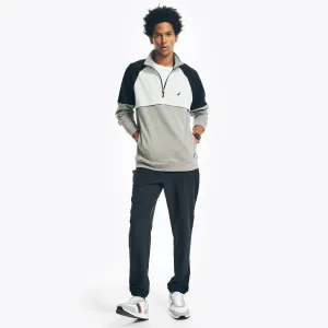 Nautica Men's Big & Tall Navtech Half-Zip Sweatshirt Stone Grey Heather Nautica