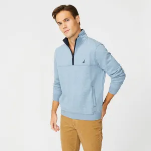 Nautica Men's Big & Tall Quarter-Zip Pullover Anchor Blue Heather Nautica