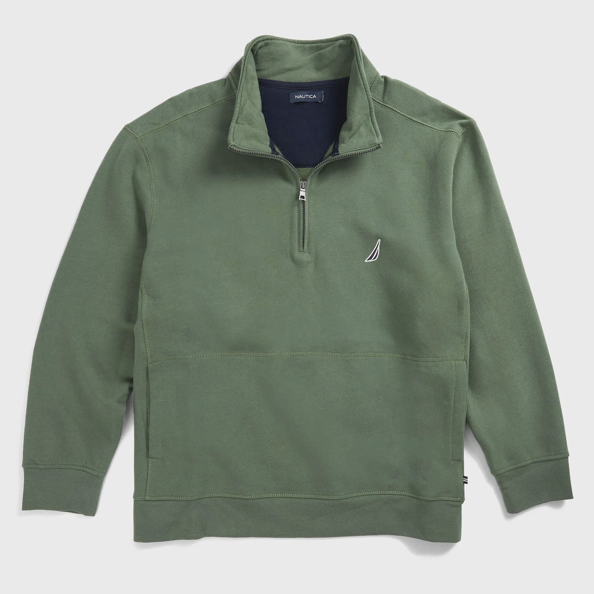 Nautica Men's Big & Tall Quarter-Zip Sweatshirt Pineforest Nautica
