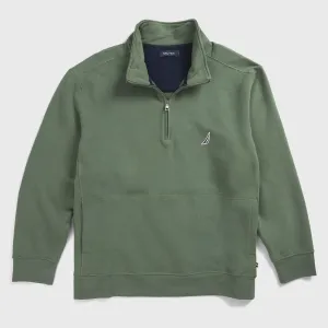 Nautica Men's Big & Tall Quarter-Zip Sweatshirt Pineforest Nautica