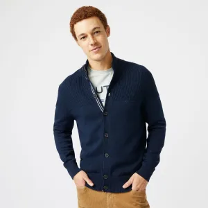Nautica Men's Big & Tall Textured Button Cardigan Navy Nautica