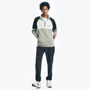 Nautica Men's Navtech Quarter-Zip Sweatshirt Stone Grey Heather Nautica