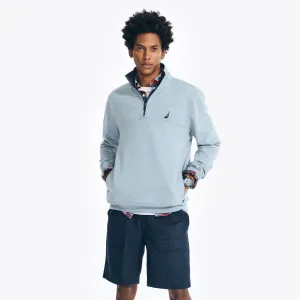 Nautica Men's Quarter-Zip Fleece Sweatshirt Anchor Blue Heather Nautica
