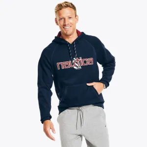 Nautica Men's Reissue Sustainably Crafted Logo Hoodie Navy Nautica