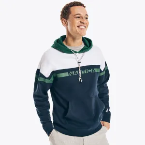 Nautica Men's Sustainably Crafted Logo Fleece Hoodie Navy Nautica