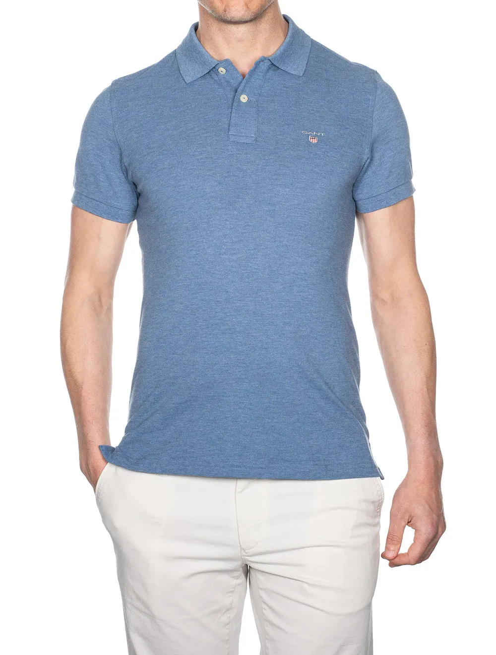 Original Piqu�� Polo Shirt Denim Blue Melange