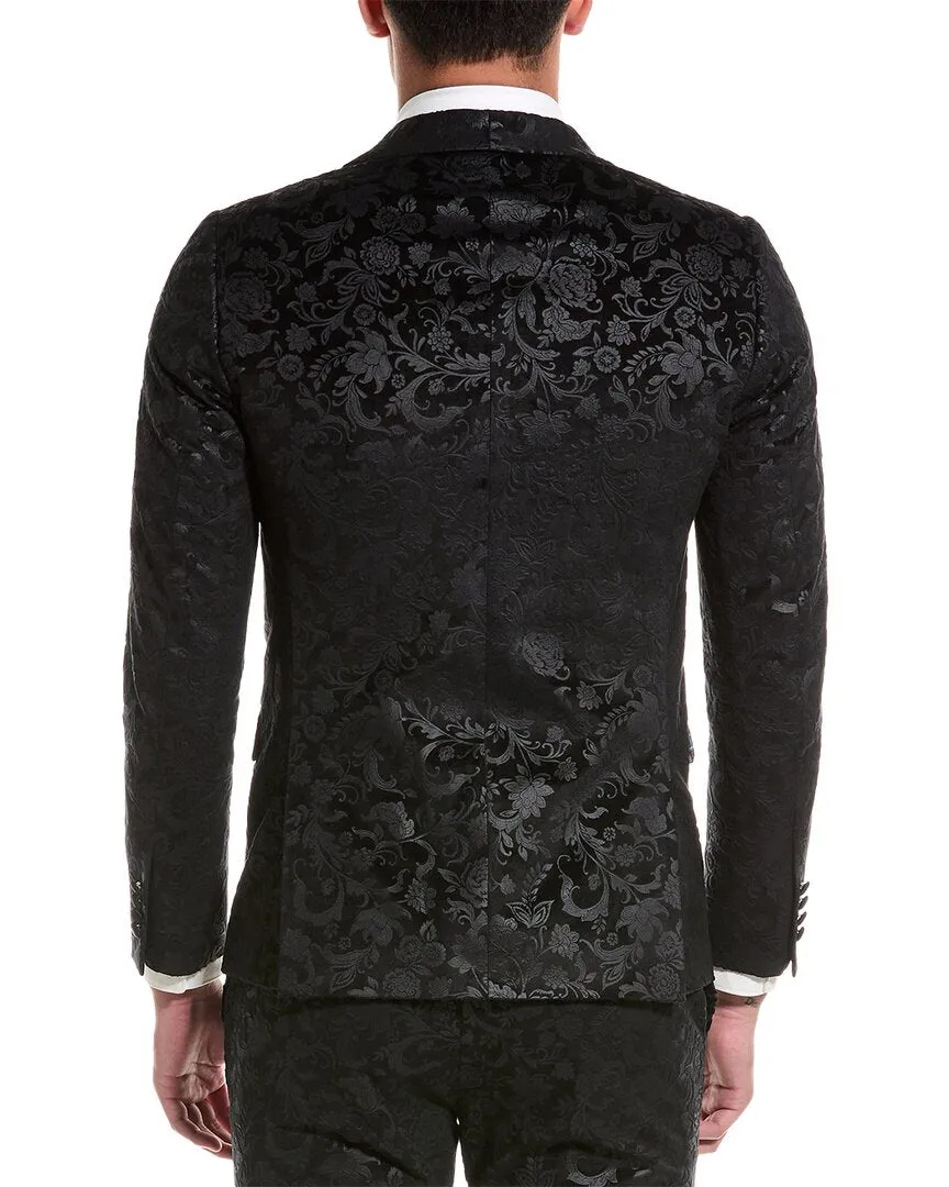Paisley & Gray Regent Slim Fit Jacquard Velvet Jacket