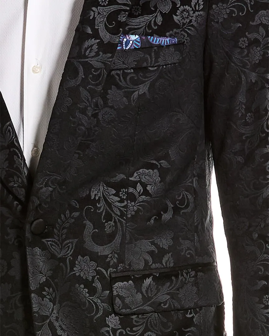 Paisley & Gray Regent Slim Fit Jacquard Velvet Jacket