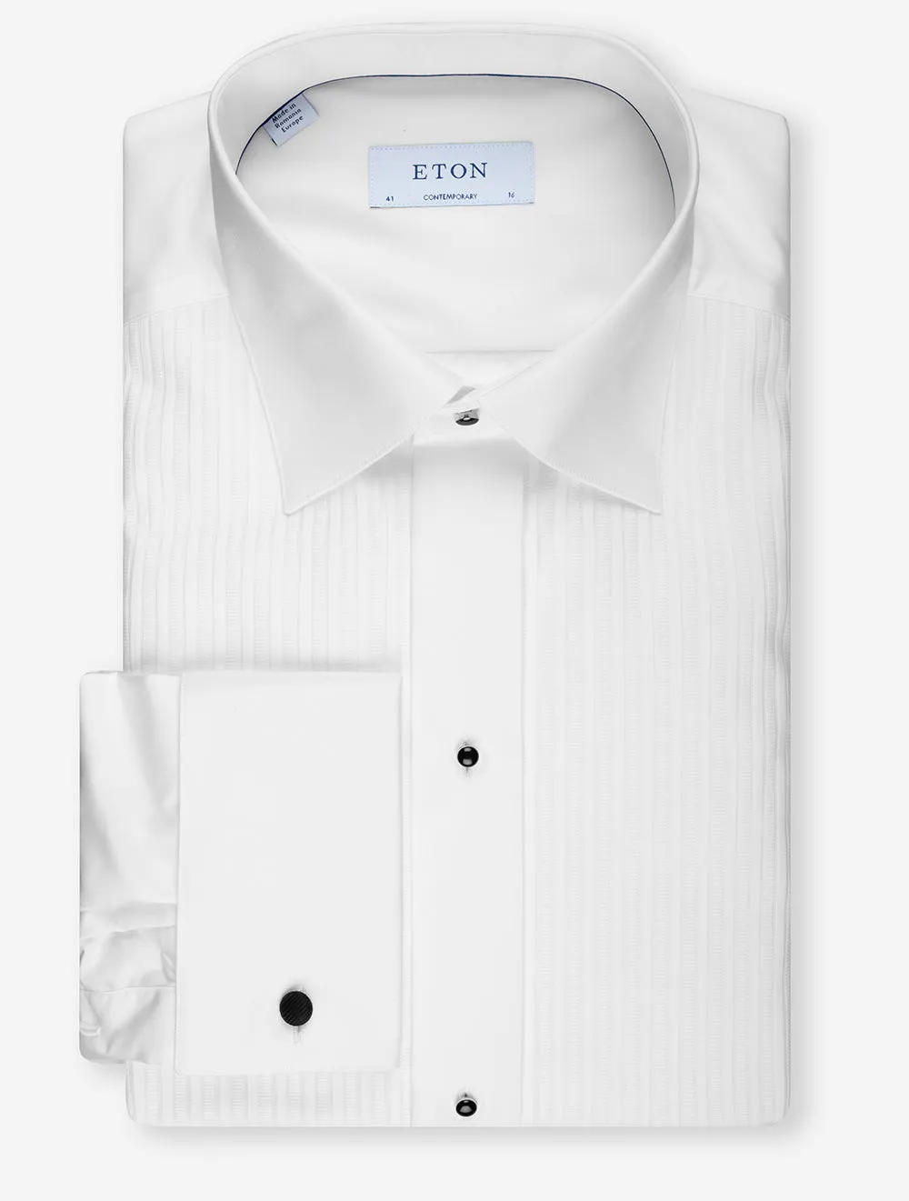 Pleated Dress Contemporary Fit Shirt White