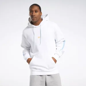 Reebok Men's Basketball Back Vector Fleece Hoodie White Reebok