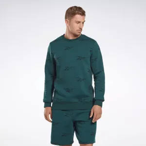Reebok Men's Identity Vector Fleece Crew Sweatshirt Green Reebok