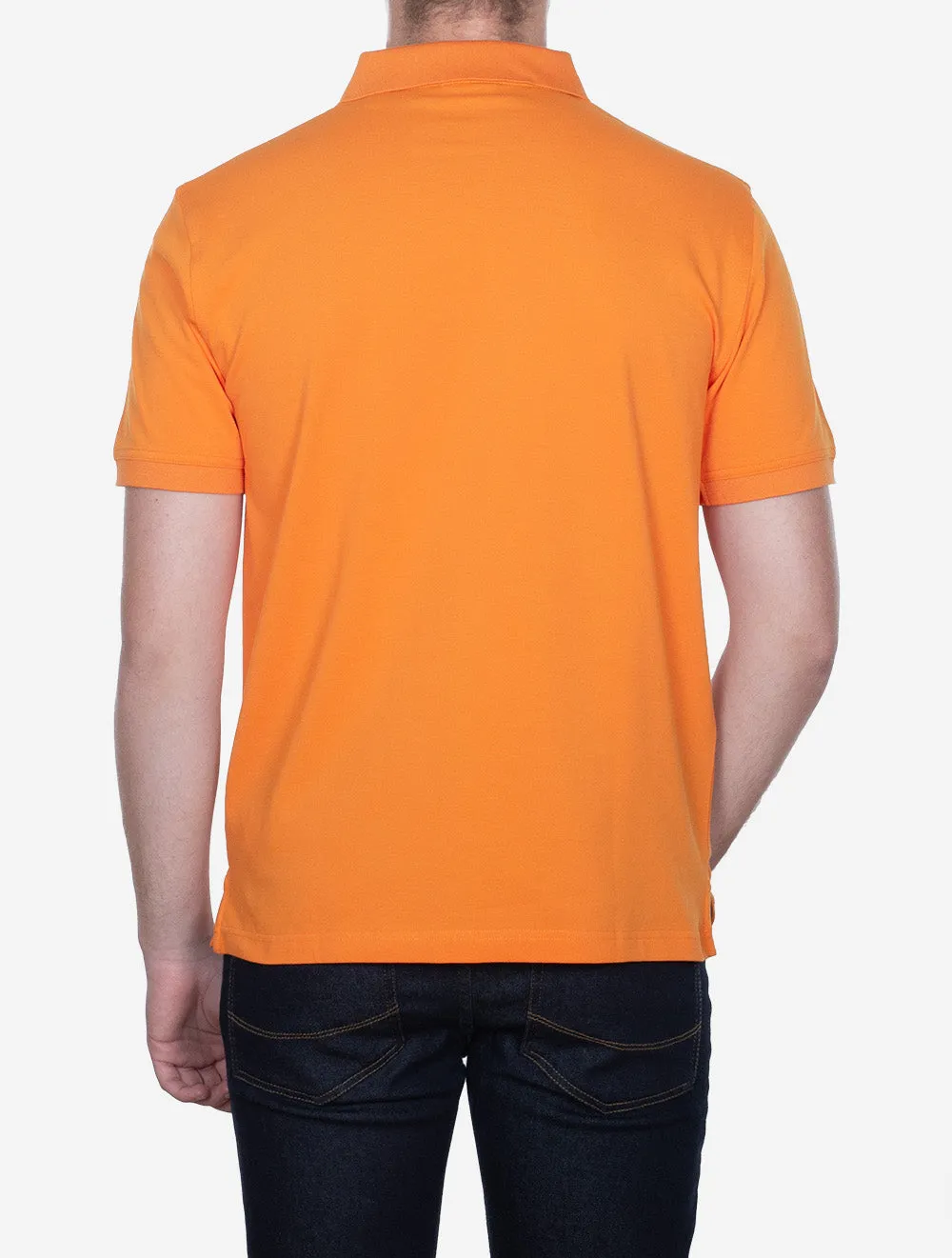 Regular Contrast Pique Short Sleeve Polo Sweet Orange