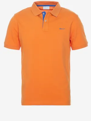 Regular Contrast Pique Short Sleeve Polo Sweet Orange
