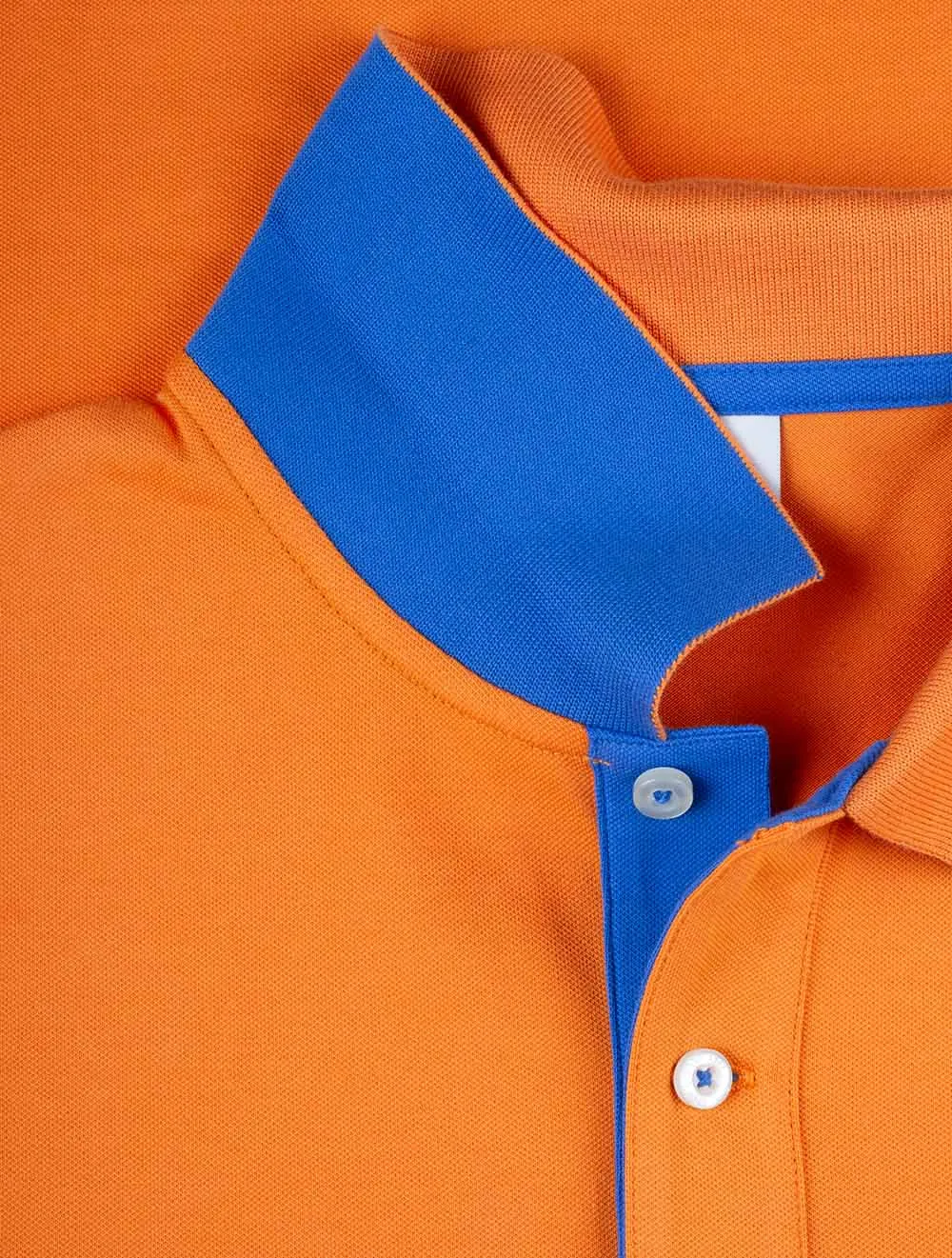 Regular Contrast Pique Short Sleeve Polo Sweet Orange